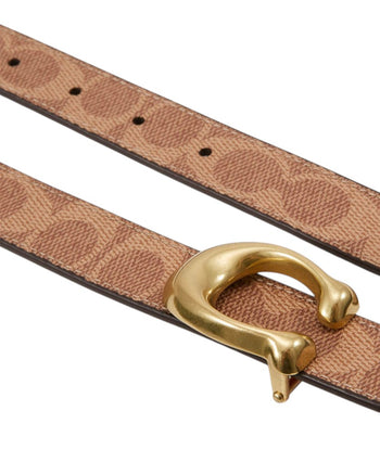 Coach Signature Buckle Reversible Belt Tan/Rust