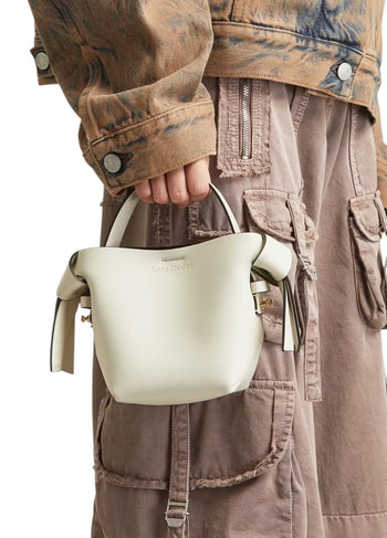 Acne Studios Musubi Micro leather shoulder bag White