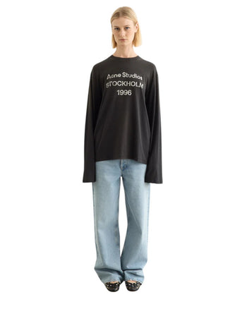 Acne Studios Stamp Logo Long Sleeve Faded Black