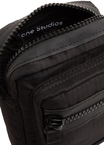 Acne Studios Arvel Face-patch ripstop cross-body bag Black