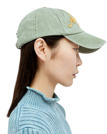 Acne Studios Logo Baseball Cap Faded Green