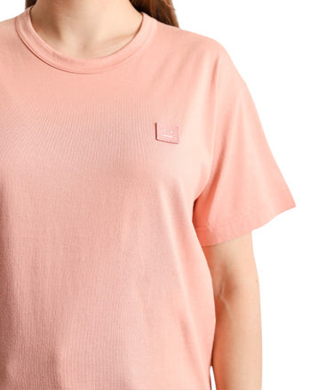 Acne Studios T-Shirt With Ellison Face Patch Pink