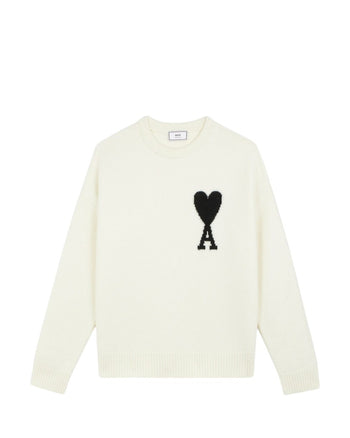 AMI Paris Ami De Coeur Oversize Sweater Off White