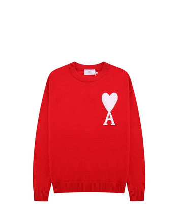 AMI Paris Ami De Coeur Oversize Sweater Red