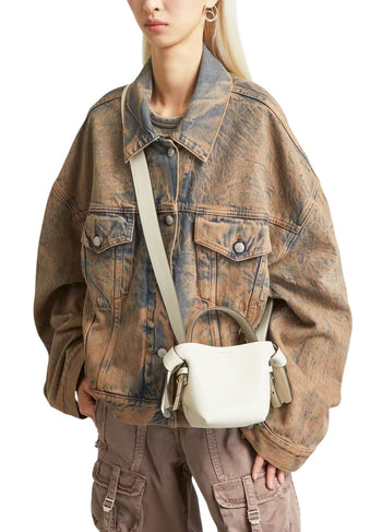Acne Studios Musubi Micro leather shoulder bag White