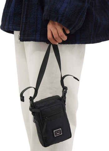 Acne Studios Arvel Face-patch ripstop cross-body bag Black