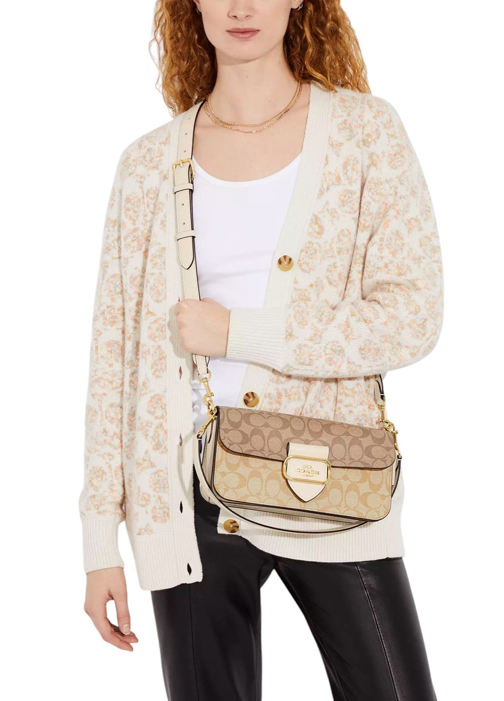 Coach Morgan Shoulder Bag In Blocked Signature Canvas Light Khaki