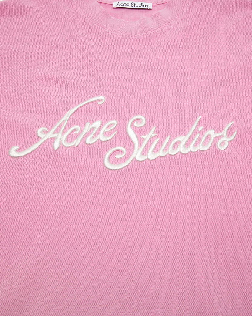 Футболка Acne Studios Exford Tourist Logo T-Shirt Bubble Pink