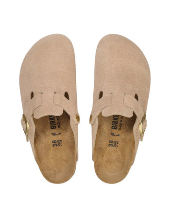 Birkenstock Boston Soft Footbed Suede Leather Sandcastle