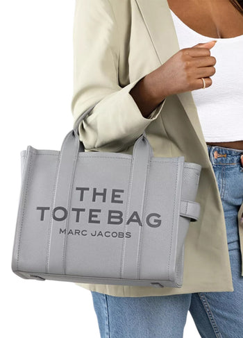 Marc Jacobs Leather Small Tote Bag Wolf Grey