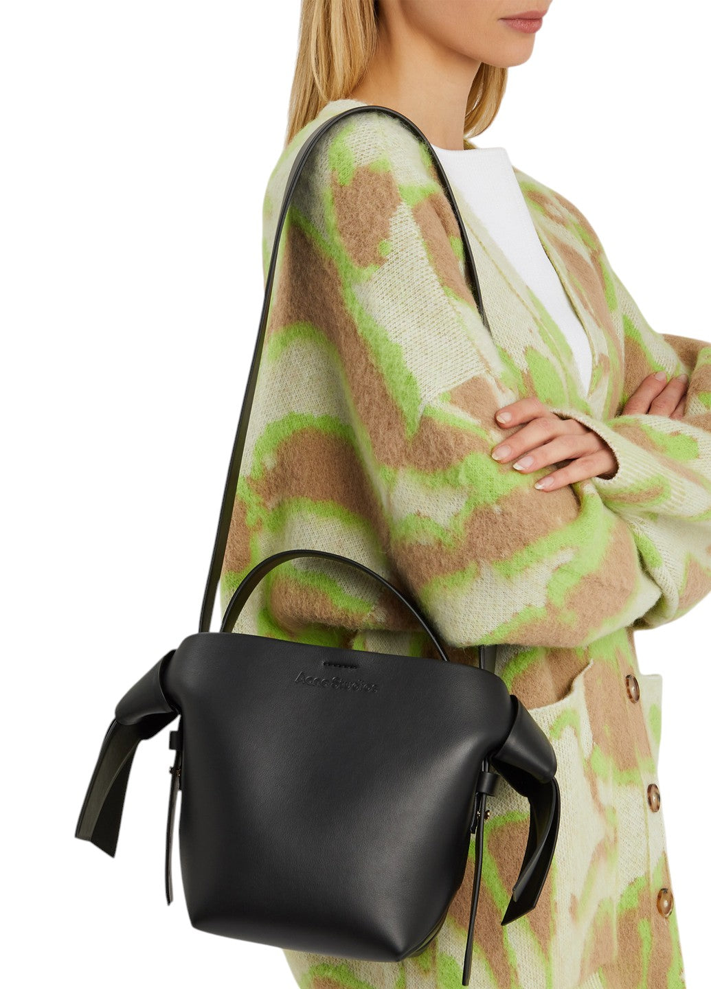 Acne Studios Musubi Small leather shoulder bag Black — SSTORIES