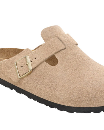 Birkenstock Boston Soft Footbed Suede Leather Sandcastle