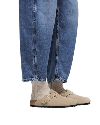 Birkenstock Boston Soft Footbed Suede Leather Sandcastle