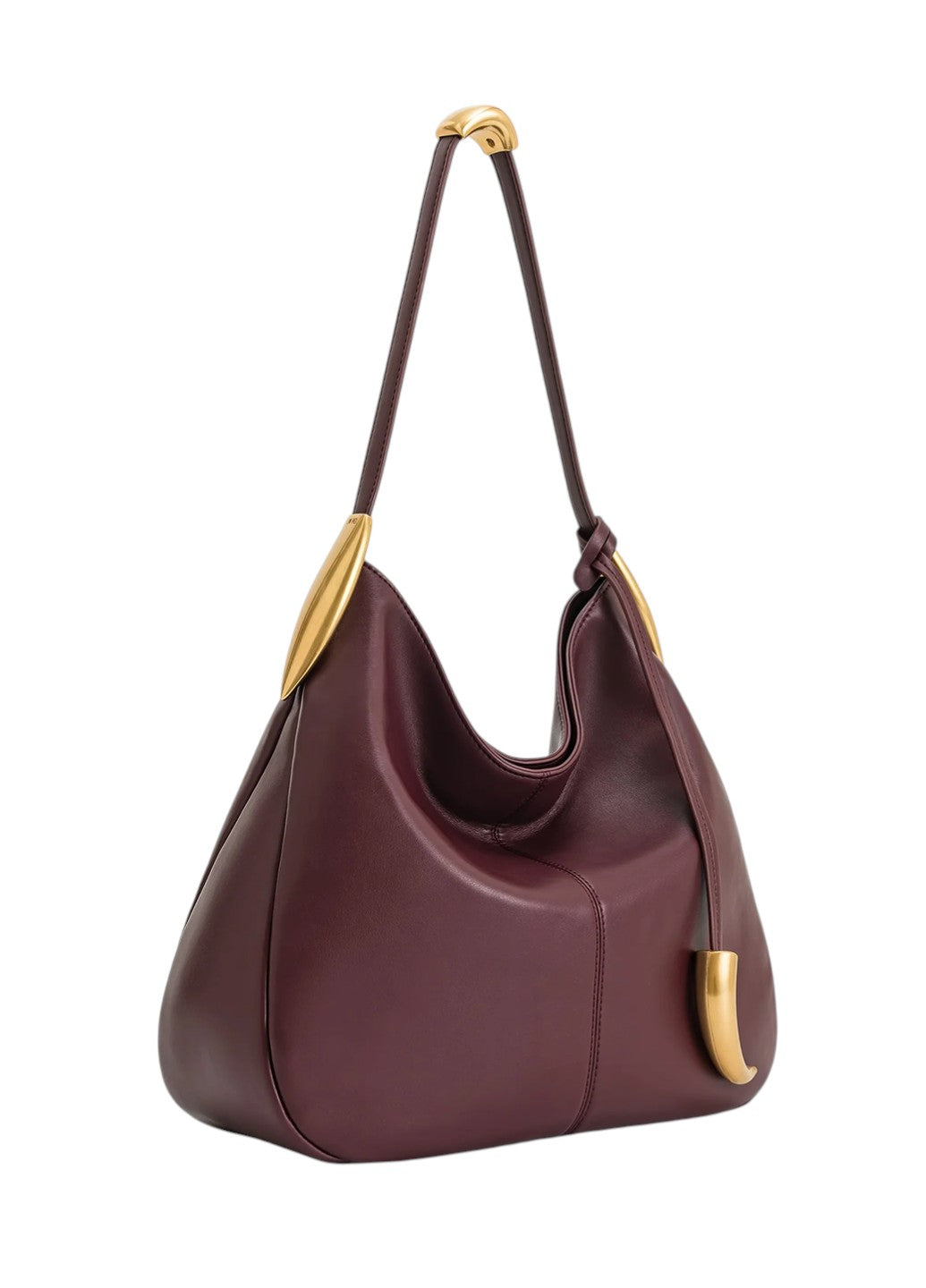 JW PEI Nina Metal Charm Hobo Bag Burgundy