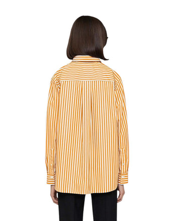Toteme Signature Cotton Shirt Orange Stripe