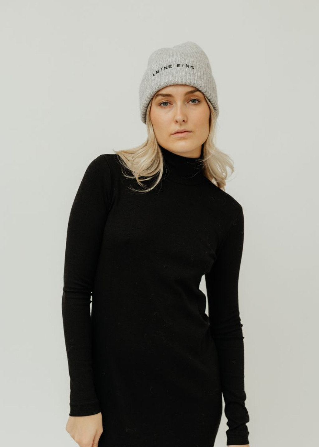 Anine Bing Elia Beanie Light Heather Grey