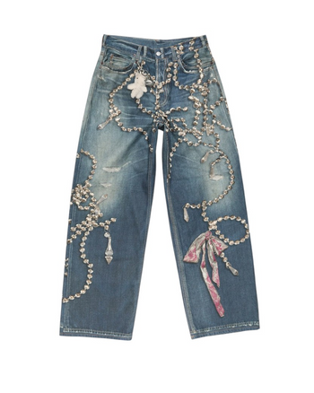 Acne Studios Trompe-L'Oeil Crystal 1981 Jeans Mid Blue