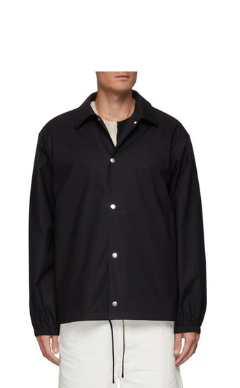 Jil Sander Logo Print Back Coach Jacket Black