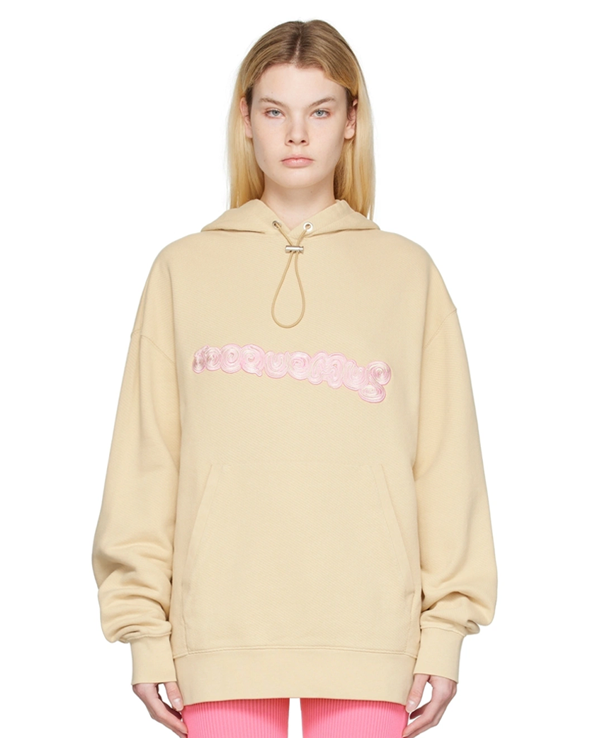 Jacquemus Le Sweatshirt Spirale Logo Hoodie Beige
