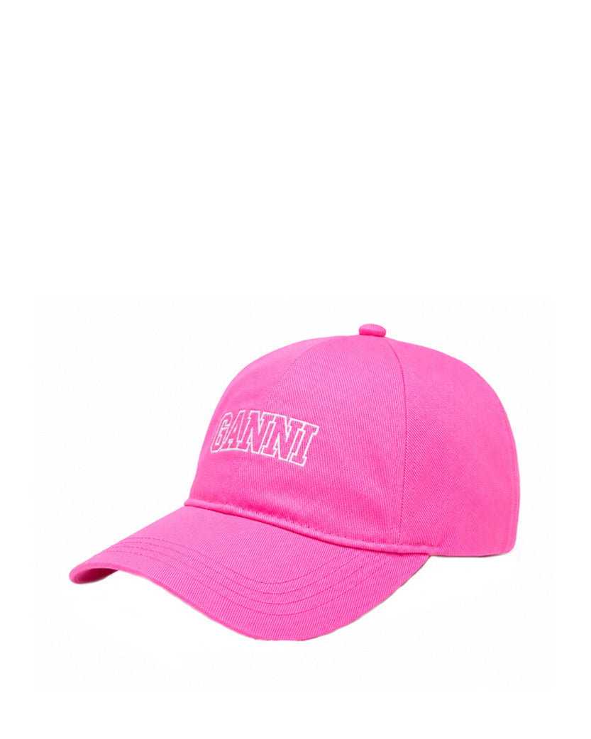 GANNI Logo Embroidered Cap Pink