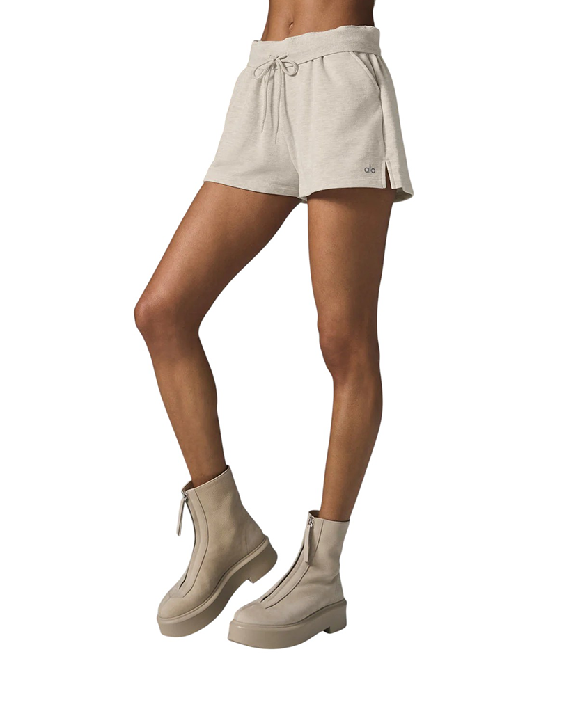 Alo Yoga Low Key Sweat Short Ivory