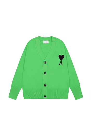 AMI Paris Ami de Coeur Cardigan Green/Black