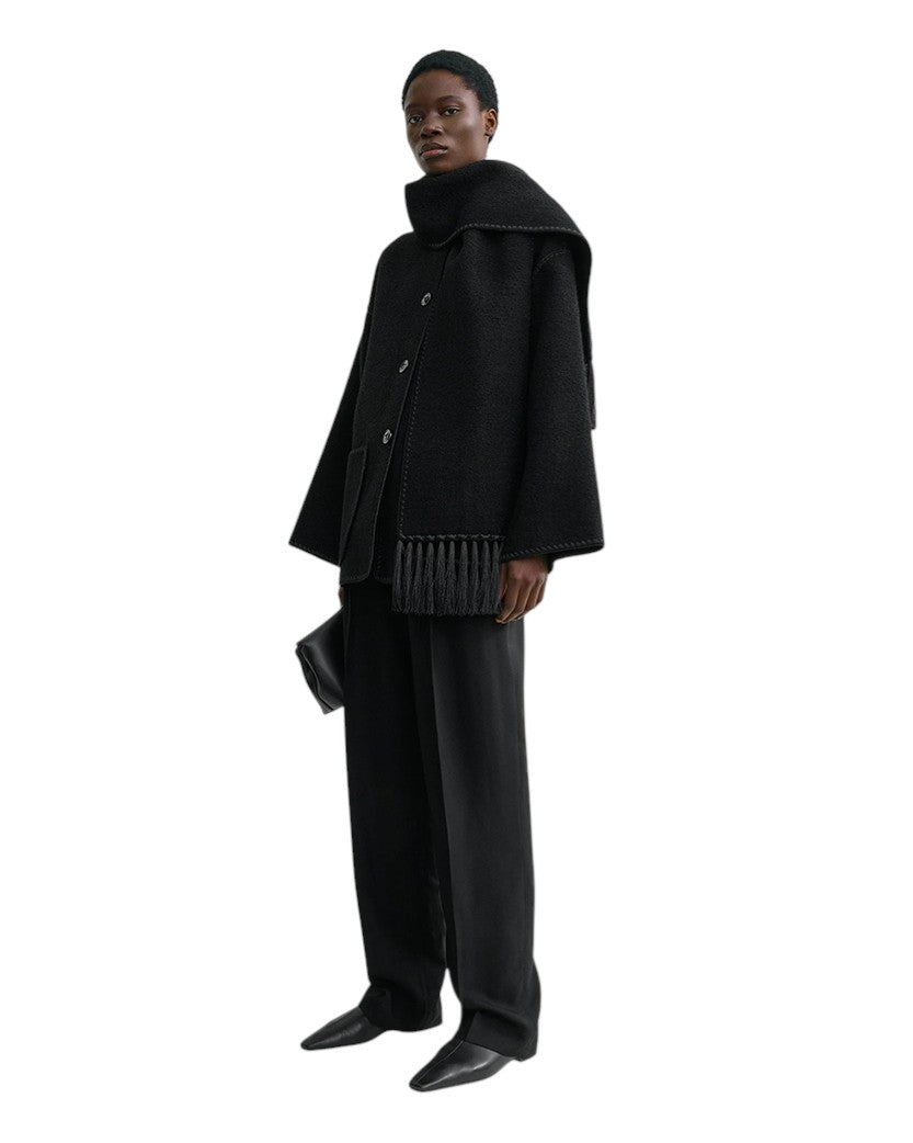 Toteme Embroidered Scarf Jacket Black