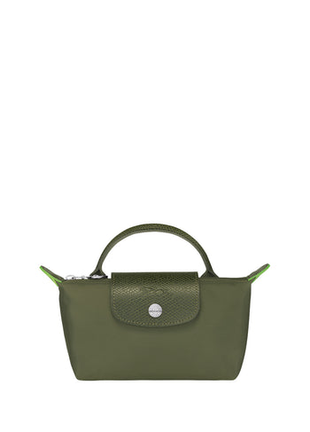 Longchamp Le Pliage Green Pouch With Handle Forest