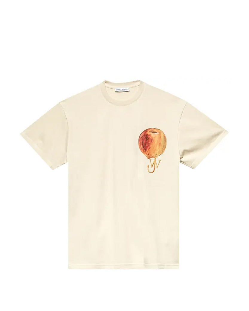 J.W. Anderson Printed Peach Logo T-Shirt Beige