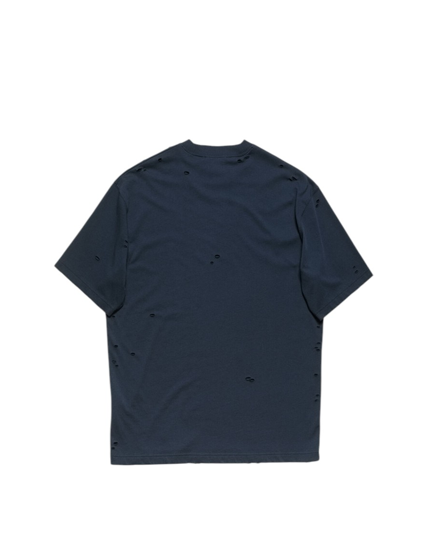 Acne Studios Distressed Logo T-Shirt Dark Navy