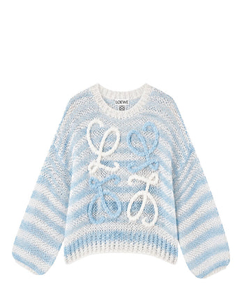 Loewe Anagram Sweater In Mohair White/Blue