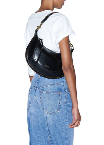 Isabel Marant Naoko Studded Leather Shoulder Bag Black