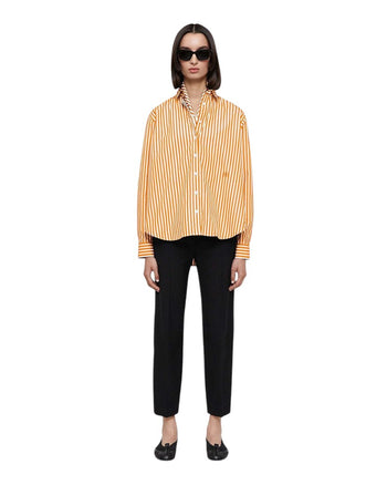 Toteme Signature Cotton Shirt Orange Stripe