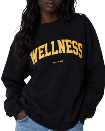 Sporty & Rich Wellness Ivy Crewneck Black/Yellow