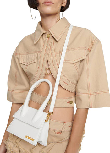 Jacquemus Le Chiquito Medium leather bag White