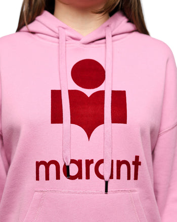 Isabel Marant Étoile Mansel flocked-logo hoodie Raspberry Pink