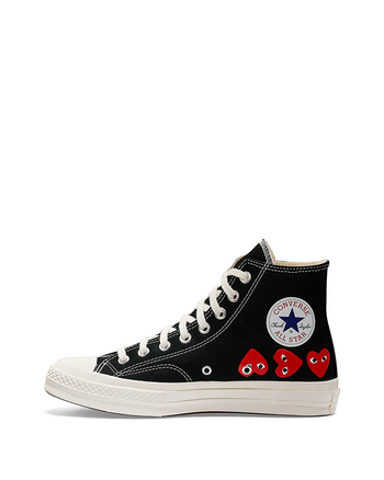 Converse x Comme Des Garcons Play Red Multi Hearts High Top Black