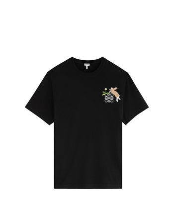 Loewe Bunny Relaxed Fit T-shirt in Cotton Black