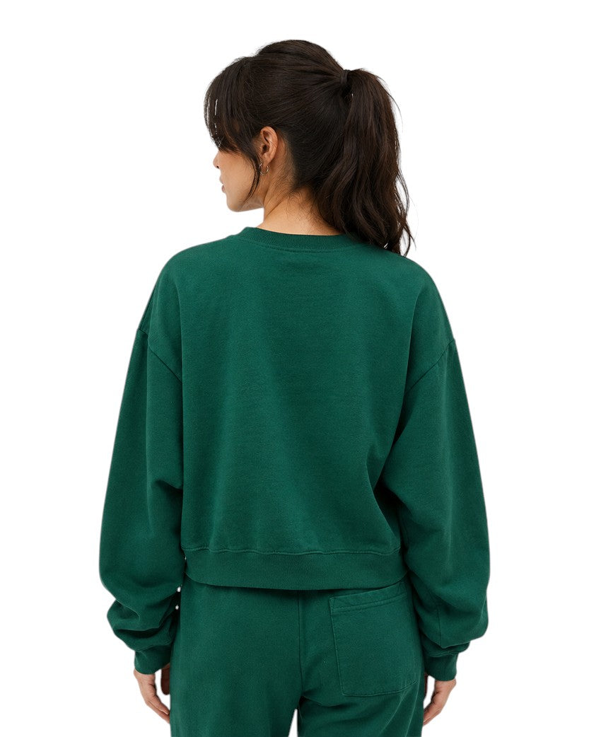 Sporty & Rich Vendome Cropped Crewneck Green