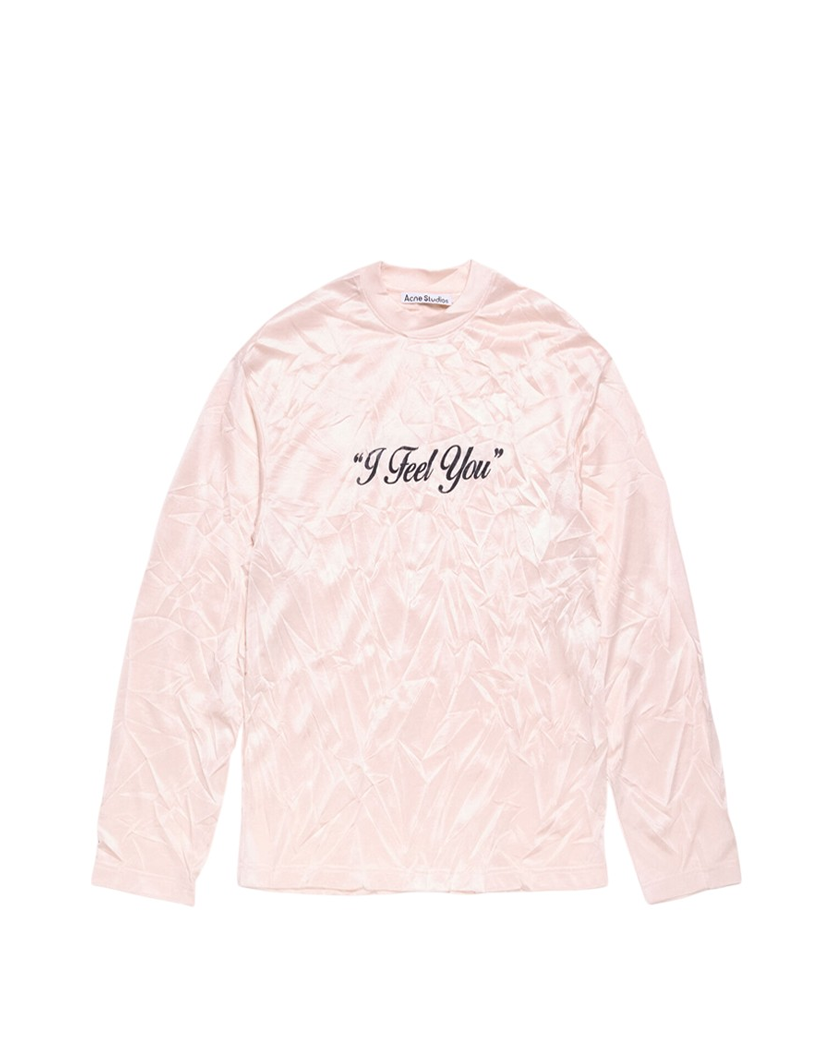 Acne Studios Crinkled Graphic Long Sleeve Powder Pink