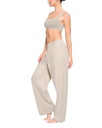 Skims French Terry Straight Leg Pant Ecru