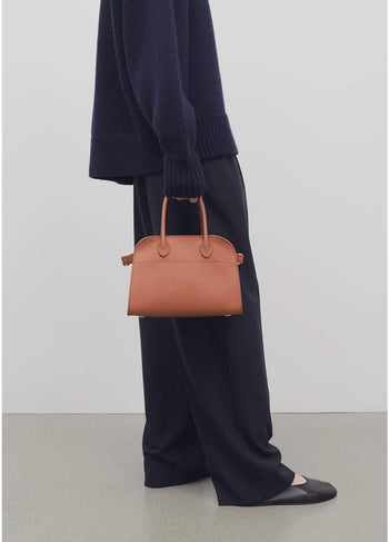 The Row Soft Margaux 10 Bag in Leather Brown