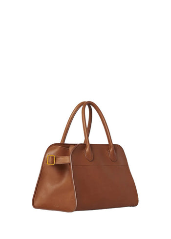 The Row Soft Margaux 10 Bag in Leather Brown
