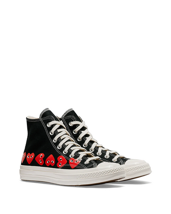 Converse x Comme Des Garcons Play Red Multi Hearts High Top Black