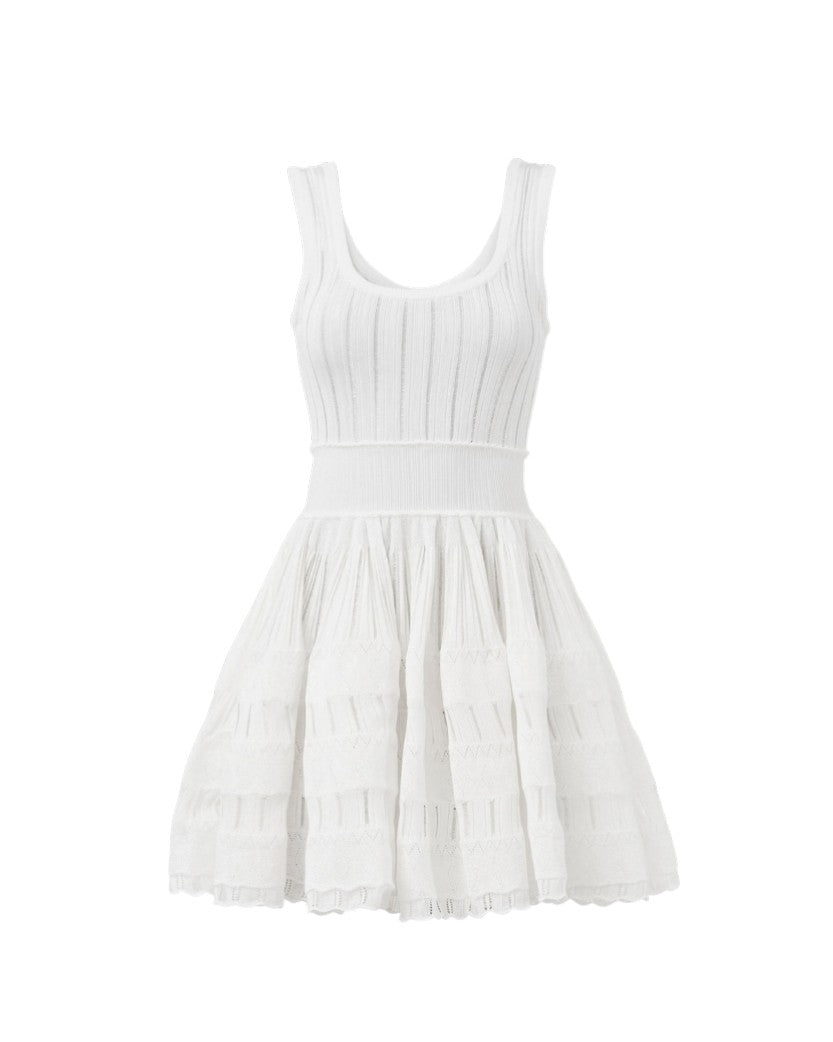 ALAIA Shiny Crinoline Dress White