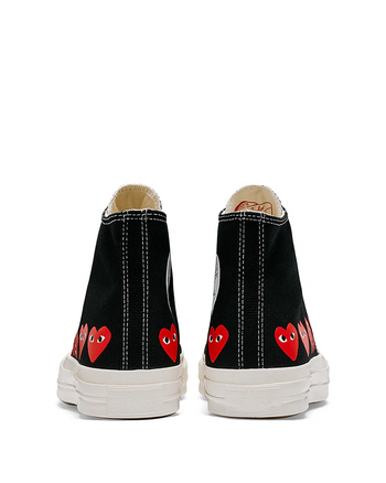 Converse x Comme Des Garcons Play Red Multi Hearts High Top Black
