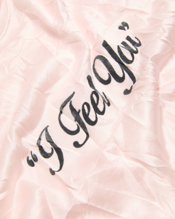Acne Studios Crinkled Graphic Long Sleeve Powder Pink