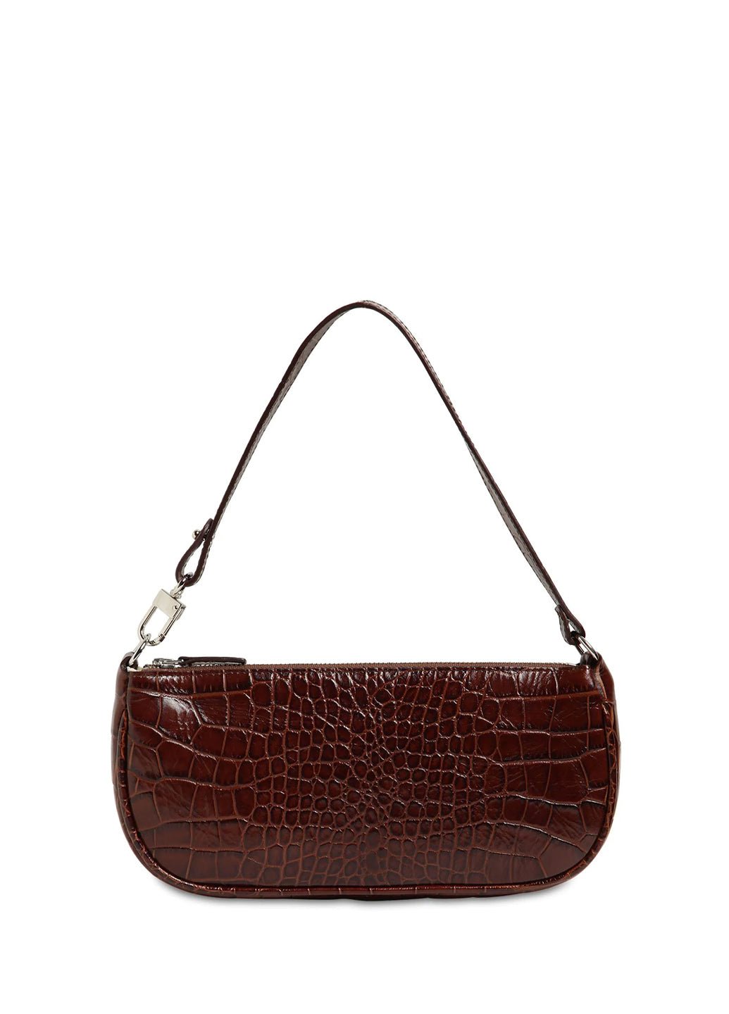 By Far Rachel Nutella Croco Embossed Leather