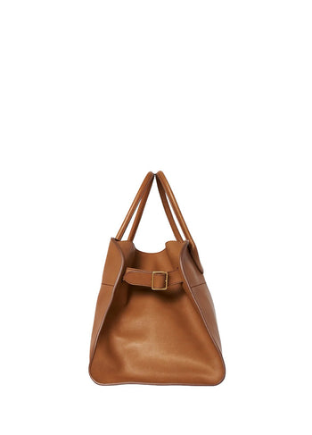 The Row Soft Margaux 15 Bag in Leather Brown