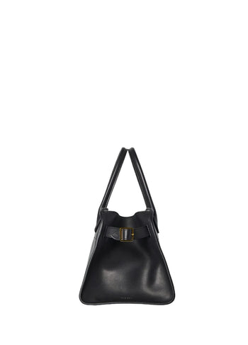 The Row Soft Margaux 10 Bag in Leather Black